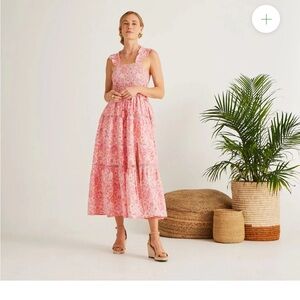 Calypso St. Barth NWT Pink Floral Midi Dress